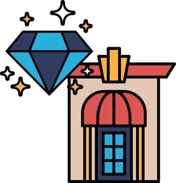 A building with a diamond on top of it 库存插图