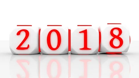 Building dices with the rotating new year number. Stock Footage 79934168