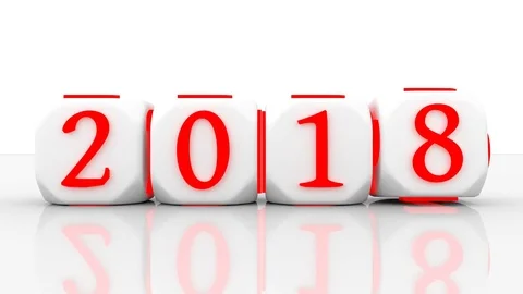 Building dices with the rotating new year number Stock Footage 79940344