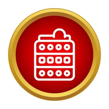 Building with different window shapes icon illustration Illustrazione stock