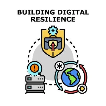 Building digital resilience concept securing data and business 스톡 일러스트