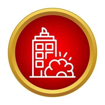 Building disaster icon showing explosion and destruction Stock Illustration