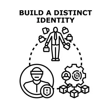 Building a distinct digital identity and profile management Stock Illustration