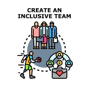 Building diverse team creating inclusive work environment Stock Illustration