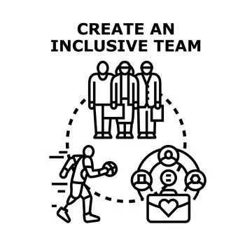 Building diverse team creating inclusive work environment Stock Illustration