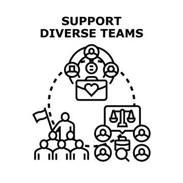 Building diverse teams supporting equality and inclusion concept Stock Illustration