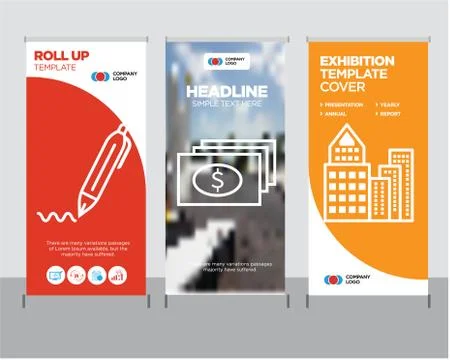 Building, dollar, pen roll up Stock Illustration