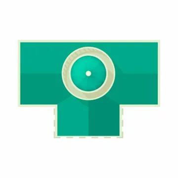 Building with dome top view icon, cartoon style Ilustración de archivo