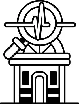 A building with a door and a window Stock Illustration