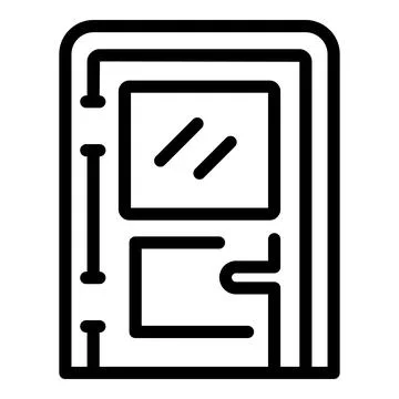 Building door icon outline vector. Exterior entrance Ilustración de archivo