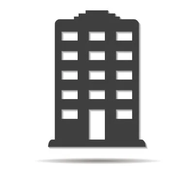Building double shadow icon vector Stock Illustration