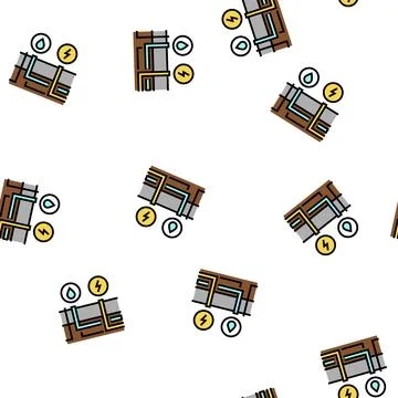Building drainage and electricity vector seamless pattern Ilustración de archivo