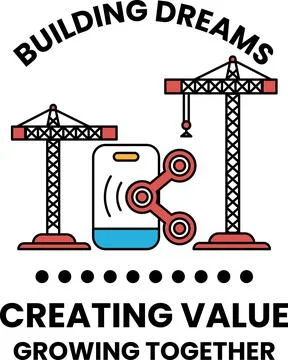 Building dreams creating value growing together Ilustración de archivo