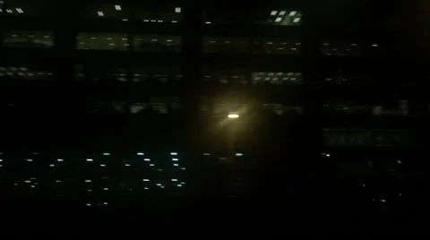 Building Drive By at Night Stock Footage 58682135