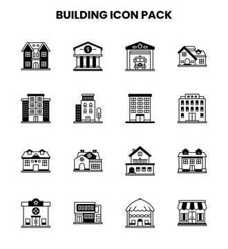 Building DuoTone UI Icons Pack Stock Illustration