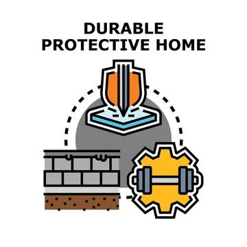 Building a durable protective home concept Stock Illustration