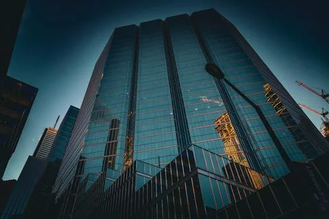 Building at dusk Stock Photos