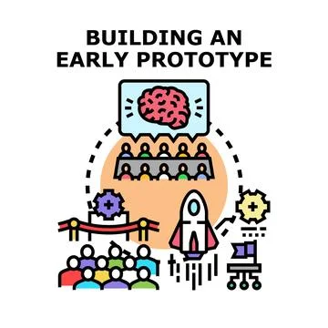 Building early prototype for innovation project development Stock Illustration