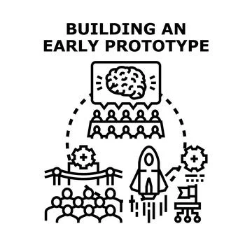 Building early prototype for innovation project development Illustrazione stock