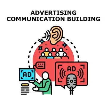 Building effective advertising communication strategy concept Stock Illustration