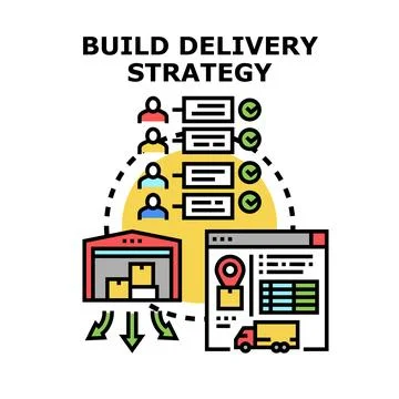 Building efficient product delivery logistics business strategy Ilustración de archivo