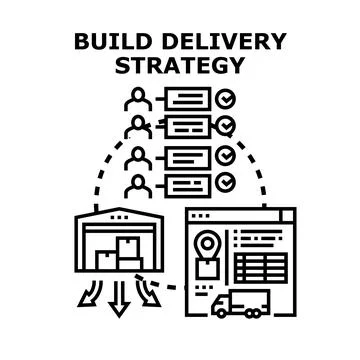 Building efficient product delivery logistics business strategy Ilustración de archivo