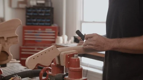 Building An Electric Guitar Video stock 126923097