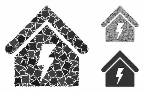 Building electricity Composition Icon of Irregular Elements Stock Illustration