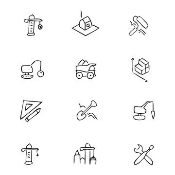 Building elements Stock Illustration