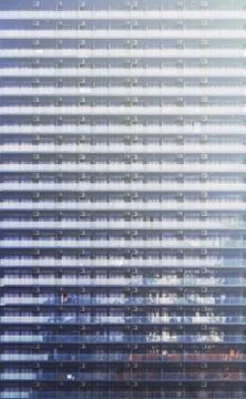 Building elevation. high density residential condominium modern glass and ste Stock Photos