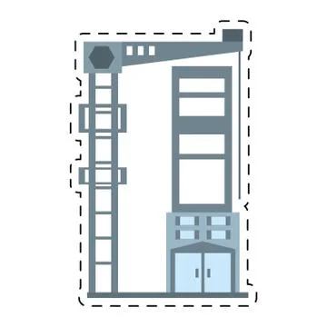 Building elevator construction structure cut line Ilustración de archivo