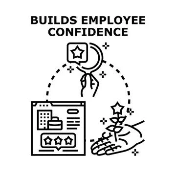 Building employee confidence through performance evaluation and development Stock Illustration
