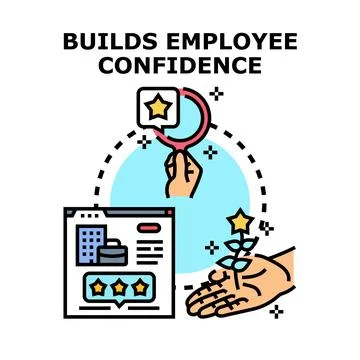 Building employee confidence through performance evaluation and development Ilustración de archivo