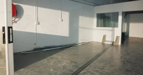 Building, empty and interior design with space for security, emergency or safety Stock Photos