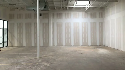Building Empty Space Construction Room Walls Background, Nobody Indoors Room Stock Footage 150677303