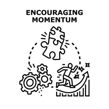Building encouraging momentum creating progress and solutions 스톡 일러스트