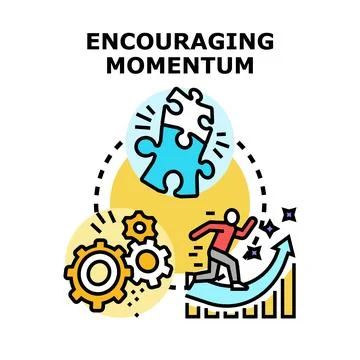 Building encouraging momentum creating progress and solutions Stock Illustration
