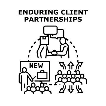 Building enduring client partnerships for business development Ilustración de archivo