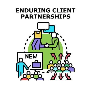Building enduring client partnerships for business development Ilustración de archivo