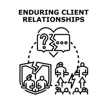 Building enduring client relationships and customer loyalty Ilustración de archivo