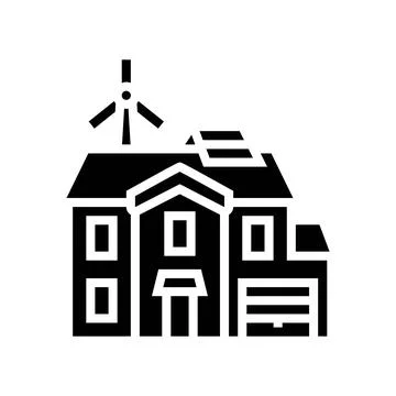 Building energy efficient glyph icon vector illustration Illustrazione stock
