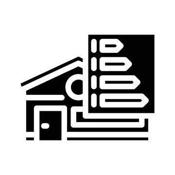 Building energy efficient glyph icon vector illustration Ilustración de archivo