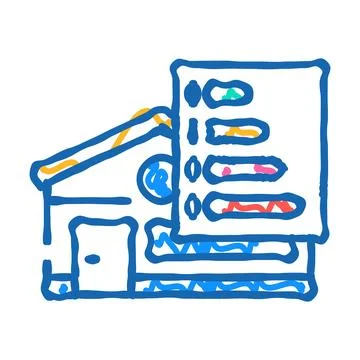 Building energy efficient icon doodle illustration Ilustración de archivo