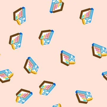 Building energy efficient isometric icon seamless pattern Ilustración de archivo