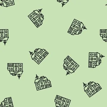 Building energy efficient line seamless pattern Ilustración de archivo