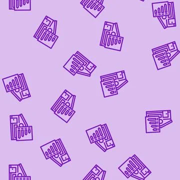 Building energy efficient line vector seamless pattern Ilustración de archivo
