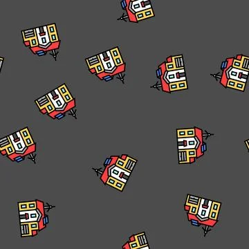 Building energy efficient vector seamless pattern Stock Illustration