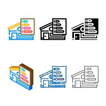 Building energy variations efficient color icon vector Ilustración de archivo