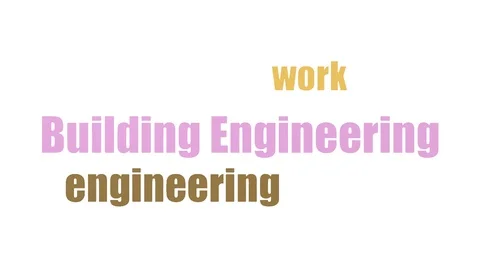 Building Engineering Animated Word Cloud Isolated On White Stock Footage 99622141