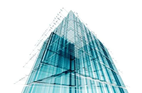 Building engineering construction 3d rendering Stock Illustration